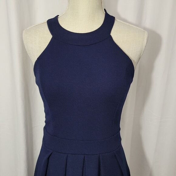 Agaci fit and flare navy dress - Picture 3 of 9